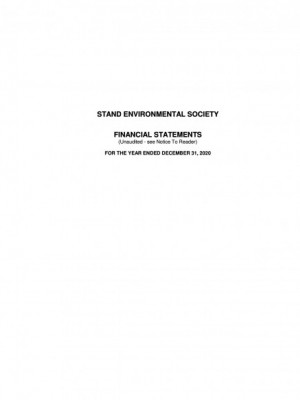 Stand Canada 2020 financial statement cover page
